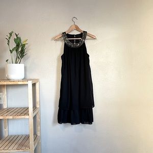 JSP Black Sleeveless Vintage Styled Flowy Dress M
